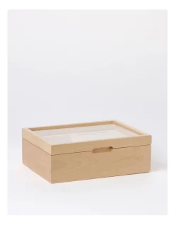 Budget π Design Studio Wood & Glass Jewellery Box In Natural π