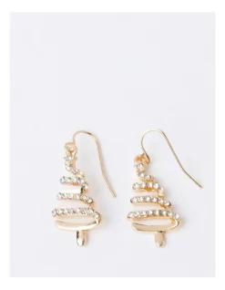 Deals ๐ Design Studio Pave ๐ Christmas Tree Hook Earring In Gold ๐