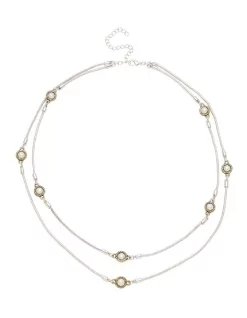 Cheap 🔥 Barcs Pearlite Necklace In Two Tone 🎁