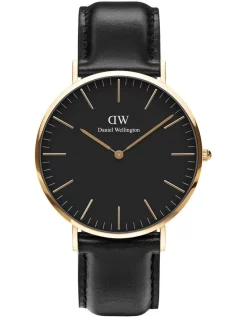 Buy 🥰 Daniel Wellington Classic 40Mm Sheffield Dial Leather ⌚ Watch In Black 👏