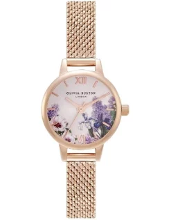 Discount 👍 Olivia Burton Secret Garden Ionic Plated Rose Gold Steel ⌚ Watch OB16FS105 🔔