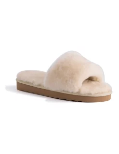 Buy ⭐ AUS WOOLI UGG 👩 WOMEN SHEEPSKIN FLUFF SLIDE Chestnut/Tan ⌛