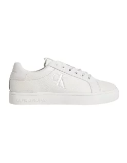 Promo 👍 Calvin Klein Leather Cupsole 👟 Sneaker In Triple White 🎁