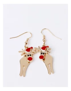 Best Sale β€οΈ Design Studio Reindeer Swing Drop Earring In Gold βοΈ