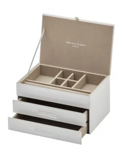 Discount 😉 One Six Eight London Gabriella White Medium Jewellery Box ✨