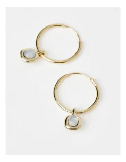 Coupon ⌛ Basque Moonstone Hoop In Silver 🔥