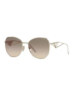 Budget ๐งจ Prada PR 57YS Gold ๐ Sunglasses โญ