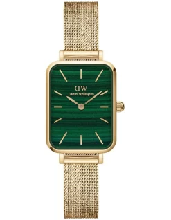 Best Sale 😀 Daniel Wellington Quadro Pressed Evergold Green Dial Stainless Steel ⌚ Watch In Gold 🎉