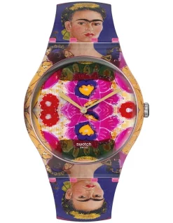 Best Sale 🎁 Swatch The Frame By Frida Kahlo ⌚ Watch In Pink Multi 🔥