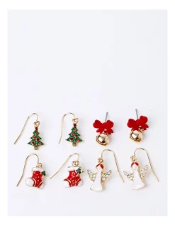 Flash Sale ✔️ Design Studio Snow Angel Earring 4 Pack In Assorted 🎁