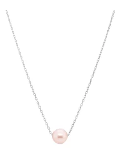 Best Pirce 🌟 Pure Elements Sliding Pearl Natural Rose Pendant Necklace 😀