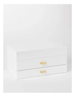 Promo 🌟 Design Studio Multi Drawer Jewellery Box In White 🎁