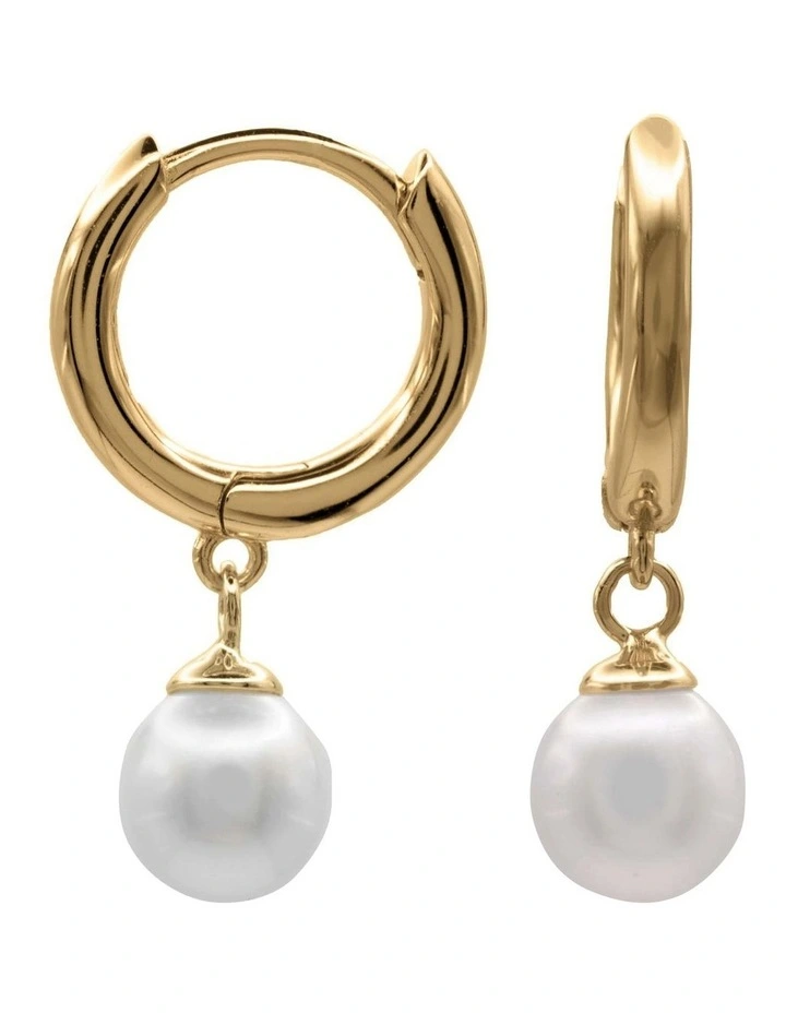 Best reviews of π Pure Elements Dainty Pearl Huggies In Gold π - Image 4